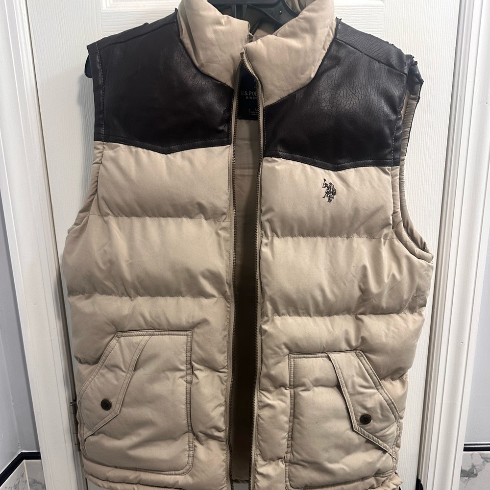 U.S. Polo Assn. Beige and Brown Vest